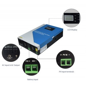 5500W 48V Hybrid Solar Inverter with 80A MPPT Charge Controller