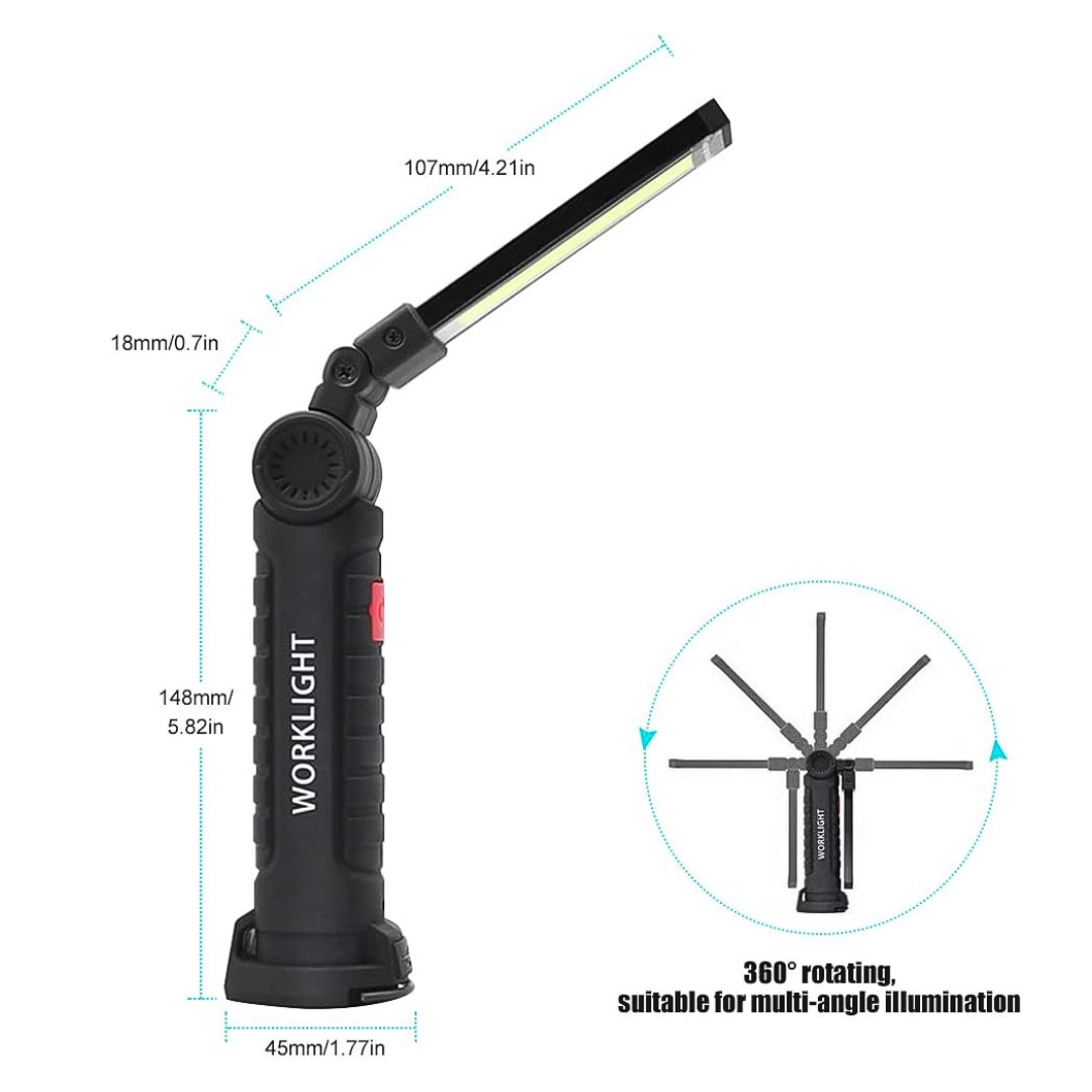 LED Working Light Work Light Rechargeable Flashlight with Magnetic Base ...