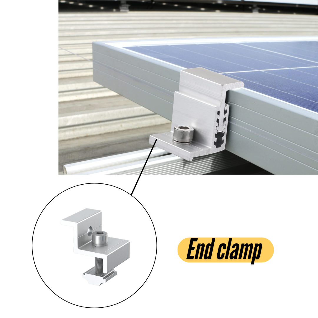 Solar Panel Mounting Roof System 2 Panels End Clamp Middle Clamp Solar ...