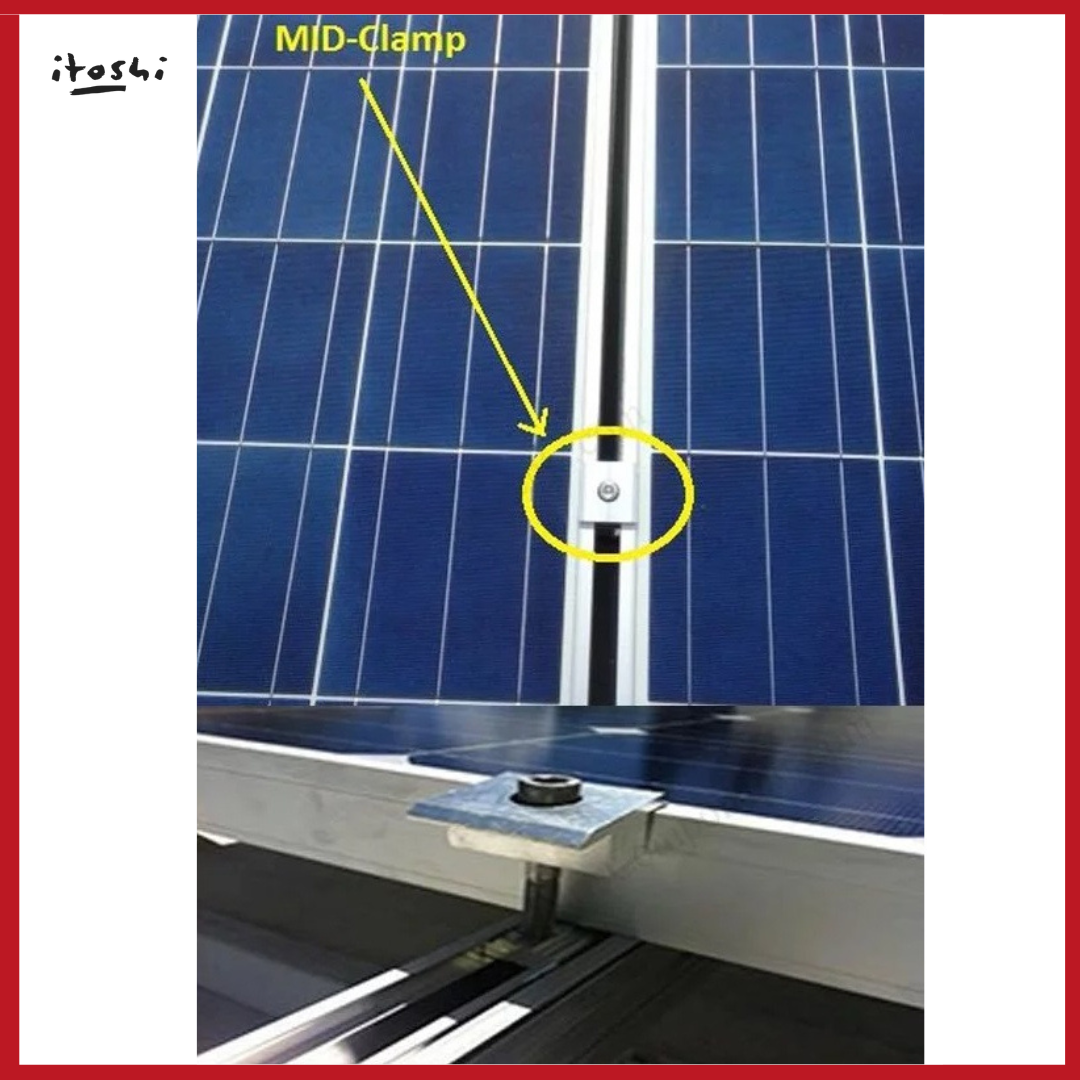 Solar Panel Mounting Roof System 2 Panels End Clamp Middle Clamp Solar ...