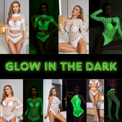 Sexy Lingerie Women Pyjamas Neon Light Glowing Night Light