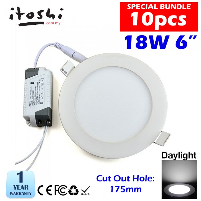 18W 6 Inch Led Panel Downlight Round LED Ceiling Recessed ...