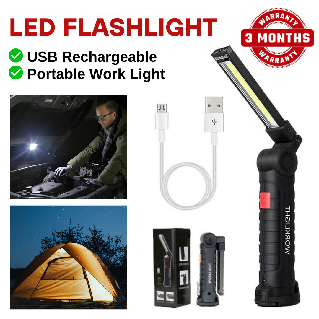 LED Working Light Work Light Rechargeable Flashlight with Magnetic Base ...
